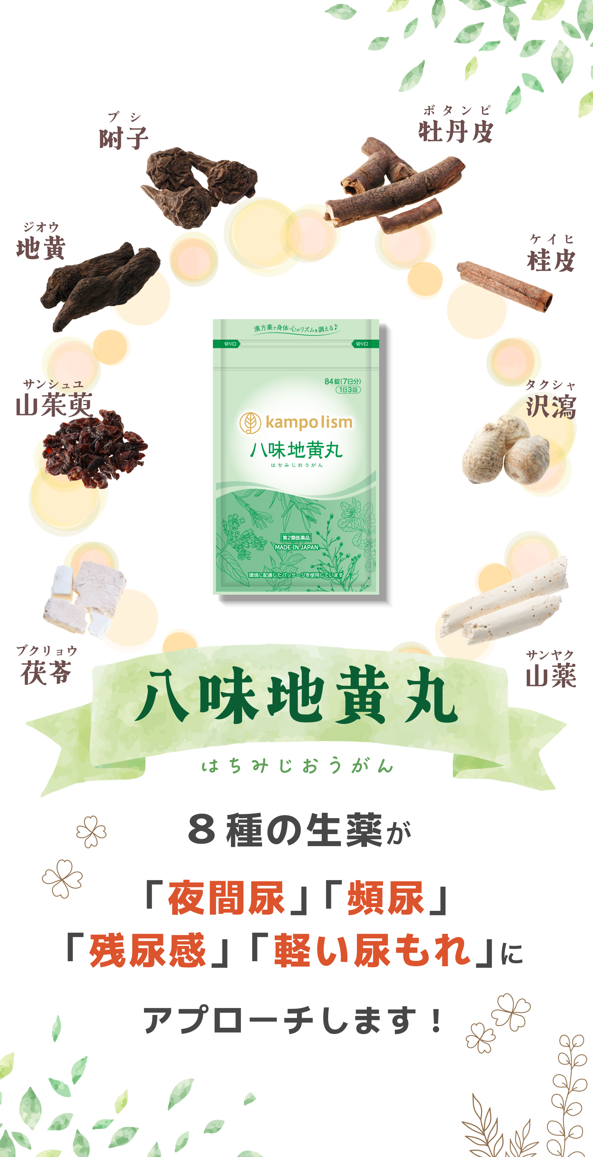 8種類の生薬が症状にアプローチ！